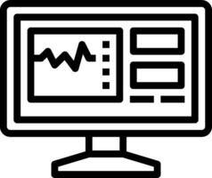A computer monitor with a graph on it vector