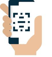 Qr code on mobile phone vector