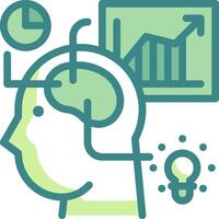 A person with a brain and a light bulb vector
