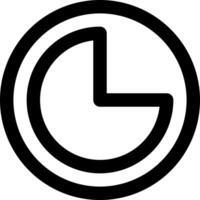A black and white logo of a clock vector