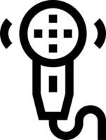 A black and white image of a corded remote vector