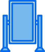 A blue sign with a mirror on it vector