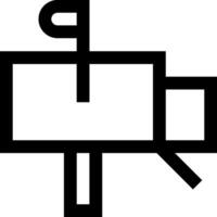 A black and white image of a box with a letter p vector