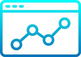 A graph icon with a line going up vector