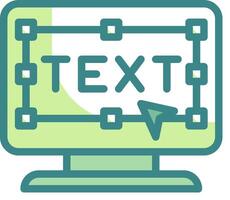 A computer monitor with text on it vector