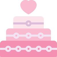 A pink cake with a heart on top vector
