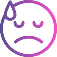 A sad face with a tear drop on it vector