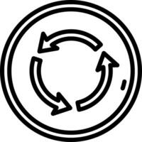 A circular icon with arrows pointing in different directions vector