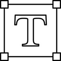 The letter t in a square frame vector
