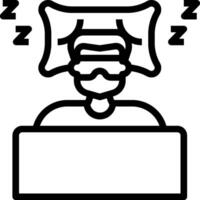 A man sleeping in bed with his head on the pillow vector