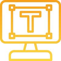 A computer monitor with the letter t on it vector
