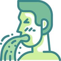 A man with a mouth open and a green and blue background vector