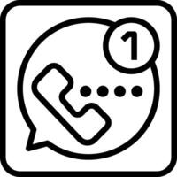 A black and white icon of a phone call vector