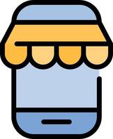 A phone with a store awning on it vector