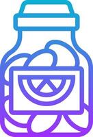 A jar with coins and a slice of lemon vector