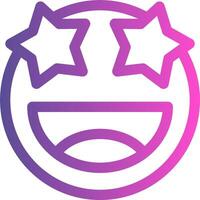 A smiley face with stars on it vector