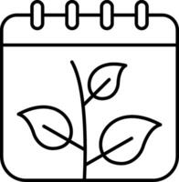 A calendar with a plant in it vector