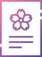 A flower icon on a purple and pink background vector