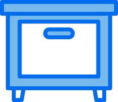 A blue cabinet with a drawer on top vector