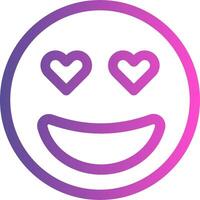 A purple and pink emoticor with hearts vector