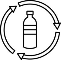 A bottle of water in a circular shape with arrows vector