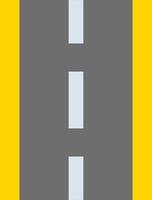 A yellow and gray road with two white lines vector