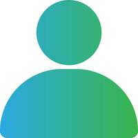 A person icon with a green and blue background vector