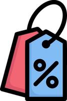 A shopping bag with a percent sign on it vector