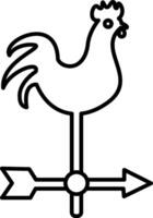 A black and white drawing of a chicken on a weathervane vector