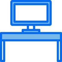 Computer desk icon vector