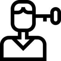 A person with a key in their head vector