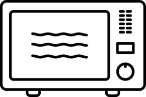 A microwave oven with waves on the screen vector