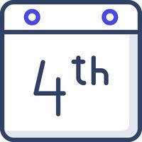 A calendar with the word fourth on it vector