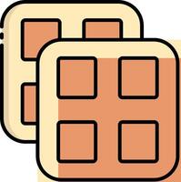 Two waffles with squares on them vector