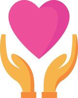 Two hands holding a heart in the shape of a heart vector