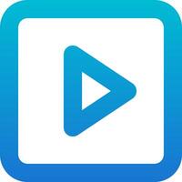 A blue play button with a white background vector