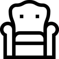 A black and white chair icon on a white background vector