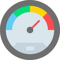 A meter with a red, yellow, green and blue color vector