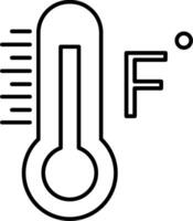 A thermometer is shown with the word f on it vector