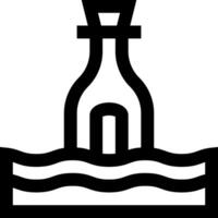 A black and white image of a bottle in the water vector
