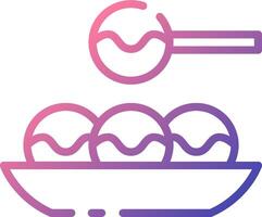Ice cream with spoon icon vector