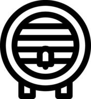 A black and white icon of a barrel vector