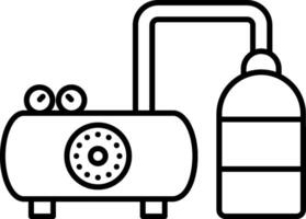 A black and white drawing of a gas cylinder and a bottle vector