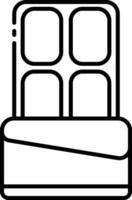 A black and white image of a refrigerator vector