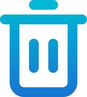 A blue trash can icon on a white background vector