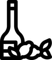 A bottle of wine and a lemon vector