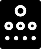 A black and white icon with circles on it vector