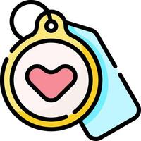 A heart shaped tag with a price tag on it vector