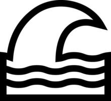 A black and white wave icon with a wave vector