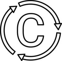 The copyright symbol is shown in a circle vector